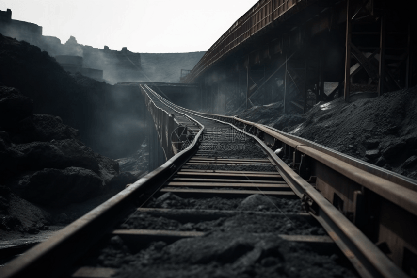 煤矿运输轨道图片