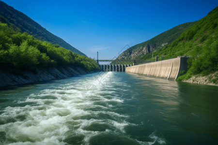 水力发电厂绿色能源采用前高清图片