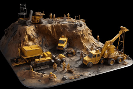 采集矿场的工作背景图片