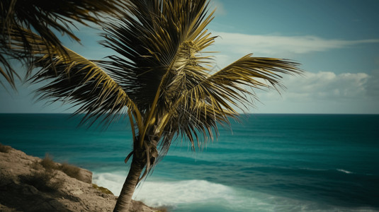 热带的棕榈树背景图片
