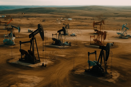 沙漠油田油田里的采集设备背景