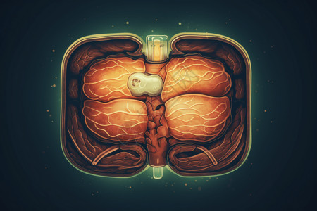 胃概念胃器官透视图插画