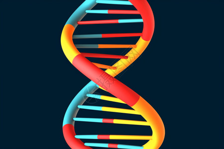 基因剪刀三维基因结构图插画