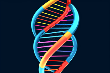 基因链基因彩色三维基因链展示插画