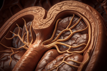 裂片和胆管的特写背景高清图片