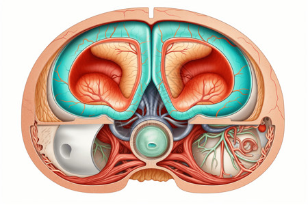 下丘脑的横截面显示功能高清图片