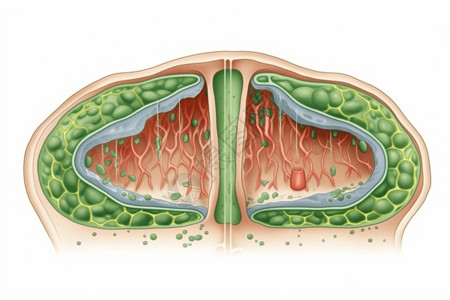 淋巴结的横截面背景图片