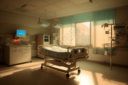 新生儿重症监护病房空病房背景图片