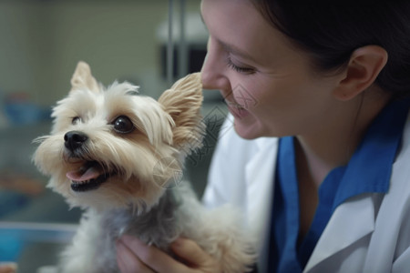 动物身体部位兽医替小狗检查身体背景