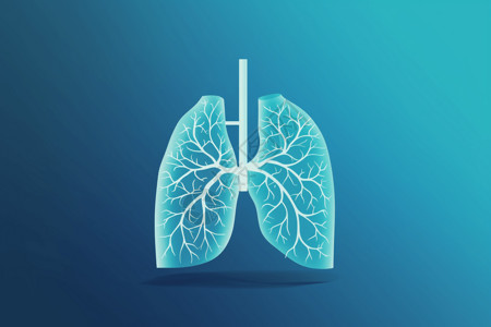 肺部平面插画背景图片