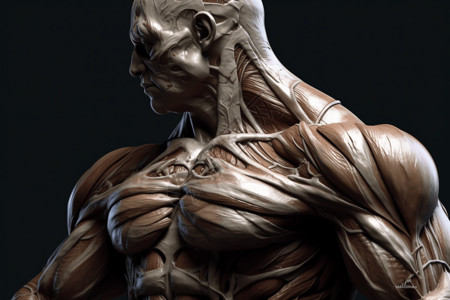 肌肉分布发达的男性肌肉结构设计图片