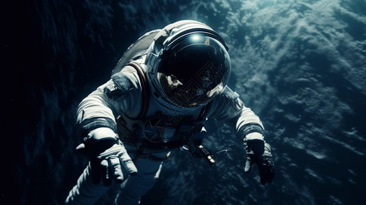 宇航员漂浮在太空图片