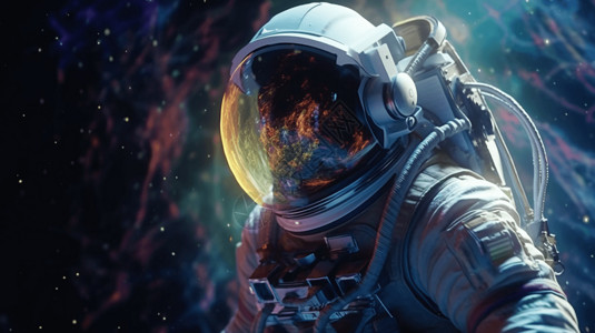 虚拟现实太空行走的宇航员图片