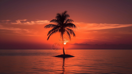 海边的棕榈树高清图片