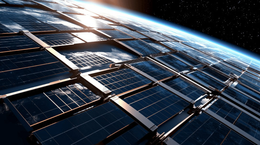 太空的太阳能发电背景图片