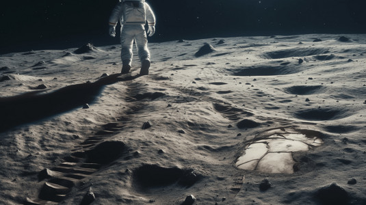 碳足迹登陆月球的宇航员设计图片