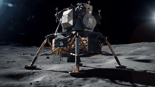 登月舱登陆月球高清图片