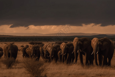 野外大自然的大象图片