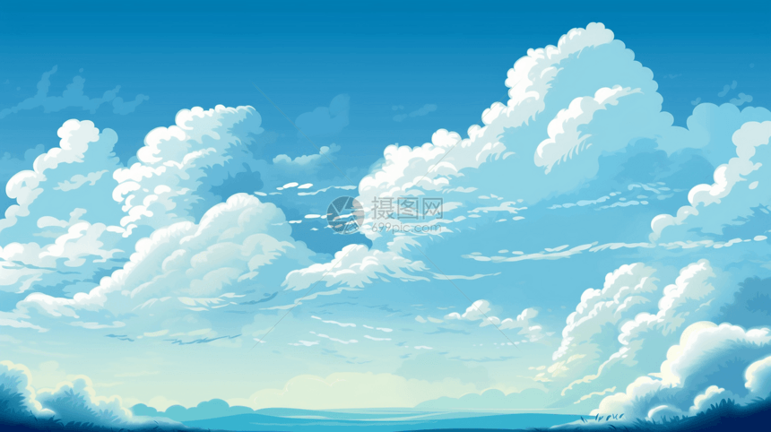 蓝天和白云的唯美风景图片
