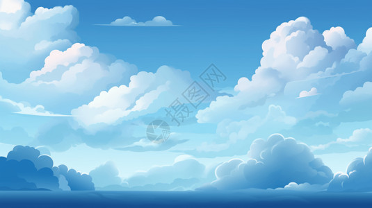一望无际的蓝天和白云背景图片