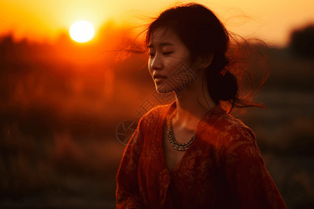 女生伤感风中凌乱的女人背景