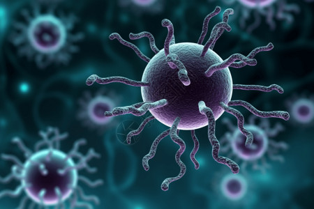 医学抽象病毒细菌图片