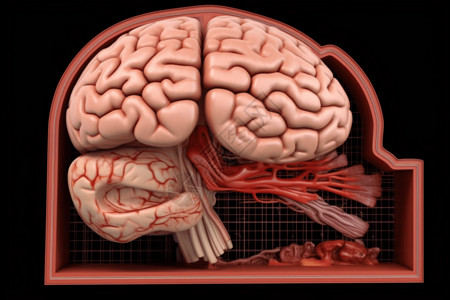 人脑结构大脑构造插画