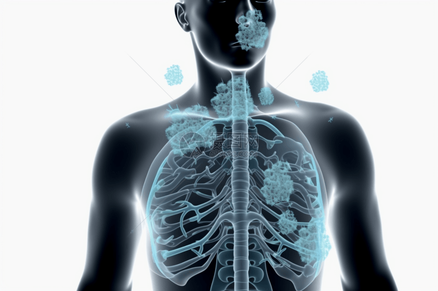感染冠状病毒的人肺图片