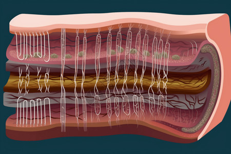 肠壁结构示意图插画