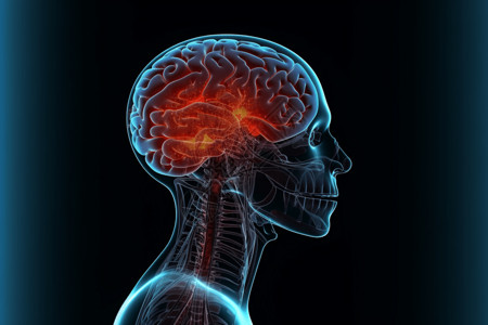 心脑血管系统脑部剖析图插画