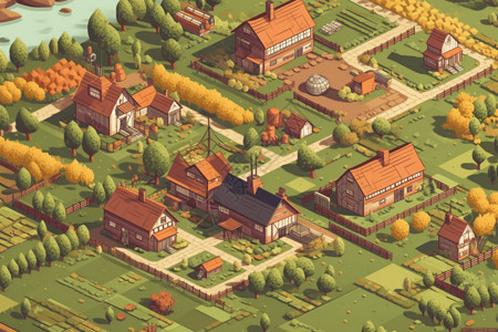 农场和农村社区的格局划分背景图片