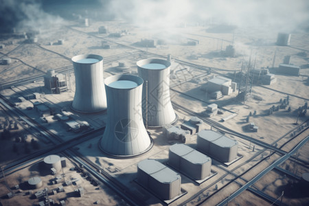 电力工厂核电站航拍设计图片