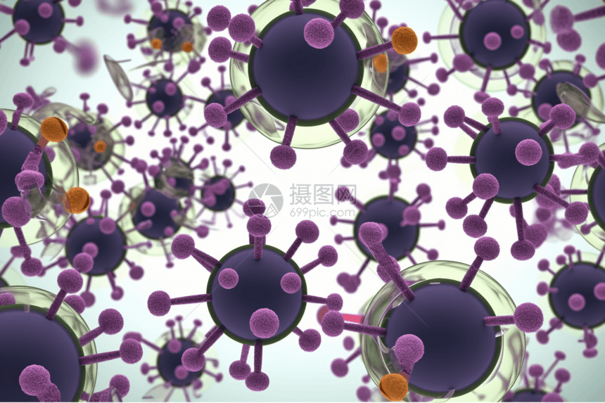 紫色病毒细胞图片
