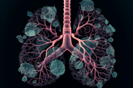 人体呼吸道医学肺部呼吸系统插画