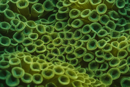 礁石特写海洋绿色海葵插画