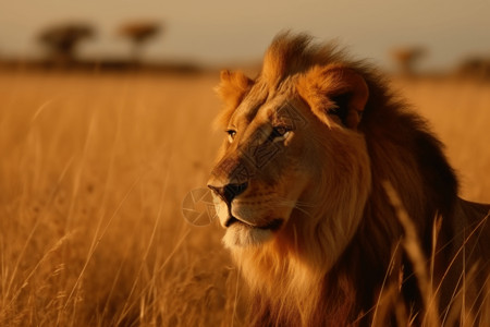 雄狮草原上的狮子背景