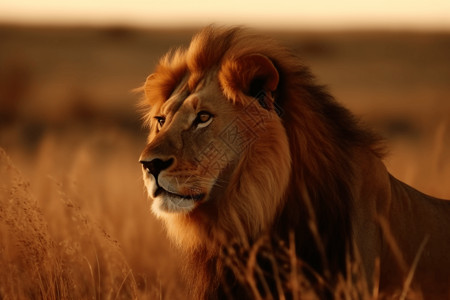雄伟狮子草原上的狮子背景