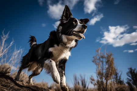 户外的牧羊犬背景图片