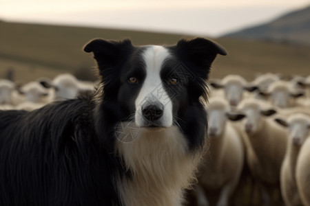 放牧中的牧羊犬图片