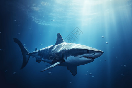 海底的鲨鱼游泳背景图片