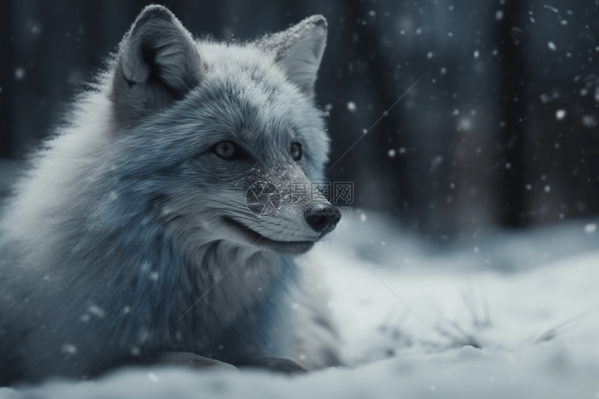 雪中的北极狐图片