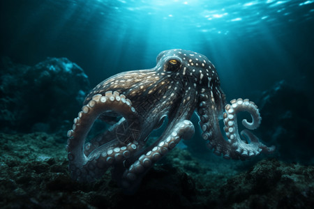 深海中的章鱼图片
