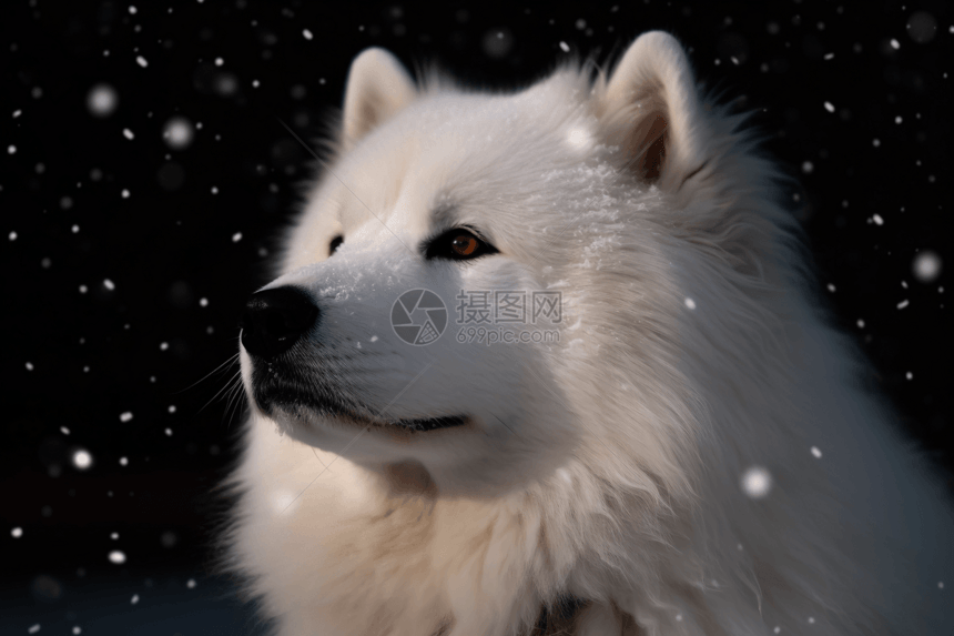 雪地中的小狗图片