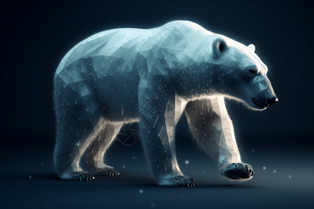 一只北极熊站立行走动物高清图片