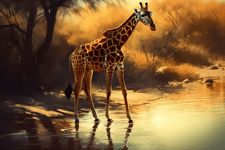 大自然的长颈鹿图片