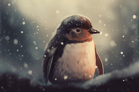 冬日的企鹅图片