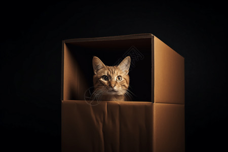 盒子里的猫咪肖像高清图片