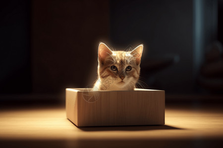 盒子里可爱的小猫图片