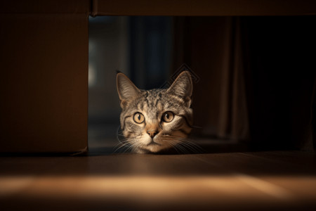 可爱盒子家中可爱的小猫背景