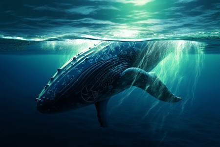 大海水中的鲸鱼图片